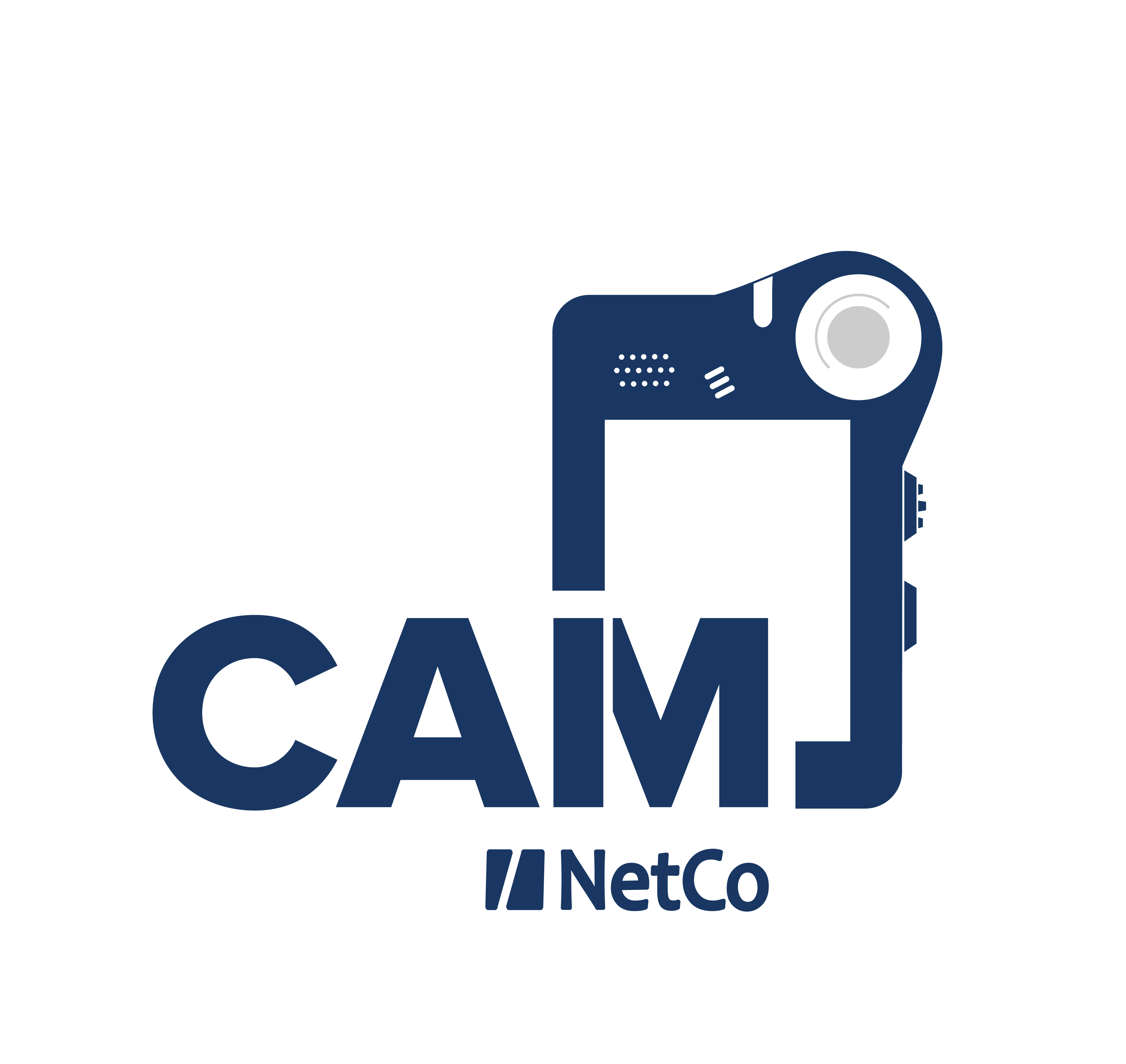 NetCo Body-Cam Logo mit Kamera – blau