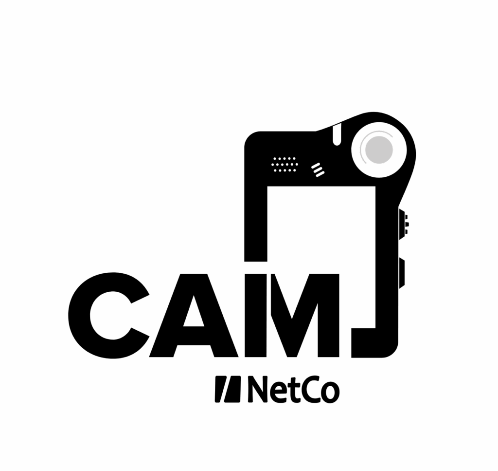 NetCo Body-Cam Logo mit Kamera – schwarz