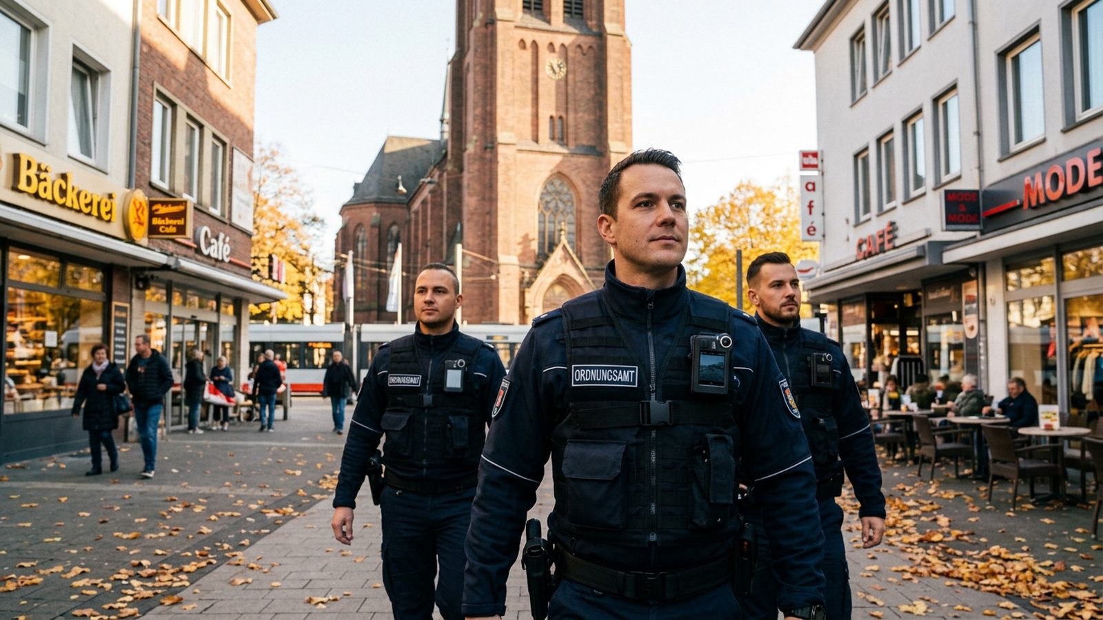 Ordnungsamt Bochum an der Christuskirche mit Body-Cam