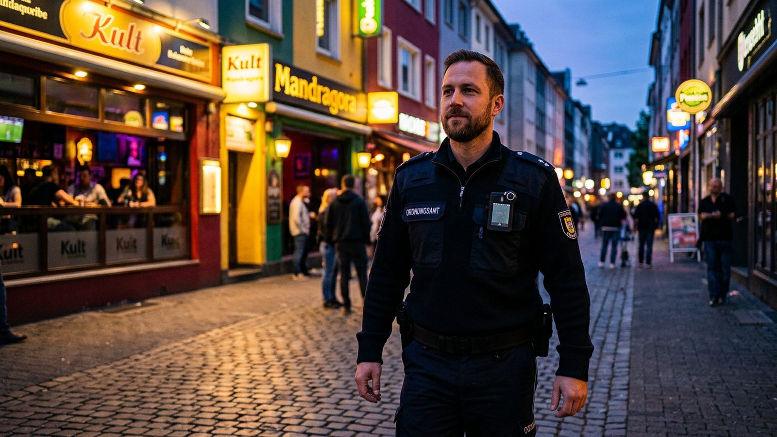 Ordnungsamt Bochum im Bermuda3Eck mit Body-Cam